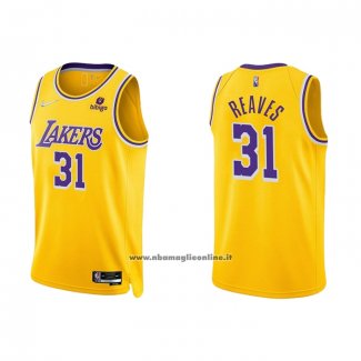 Maglia Los Angeles Lakers Austin Reaves #31 75th Anniversary 2021-22 Giallo