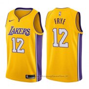 Maglia Los Angeles Lakers Channing Frye NO 12 Icon 2017-18 Or