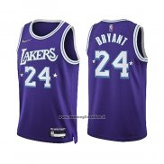 Maglia Los Angeles Lakers Kobe Bryant #24 Citta Edition 2021-22 Viola