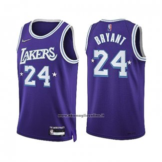 Maglia Los Angeles Lakers Kobe Bryant #24 Citta Edition 2021-22 Viola