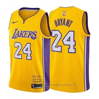 Maglia Los Angeles Lakers Kobe Bryant NO 24 Retirement 2017-2018 Or