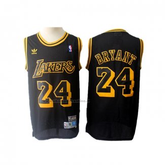 Maglia Los Angeles Lakers Kobe Bryant NO 24 Throwback Nero