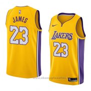 Maglia Los Angeles Lakers Lebron James NO 23 Icon 2018 Giallo