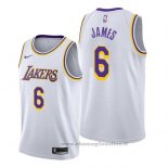 Maglia Los Angeles Lakers Lebron James NO 6 Association 2019-20 Bianco