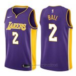 Maglia Los Angeles Lakers Lonzo Ball NO 2 2017-18 Viola