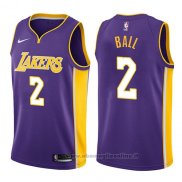 Maglia Los Angeles Lakers Lonzo Ball NO 2 2017-18 Viola