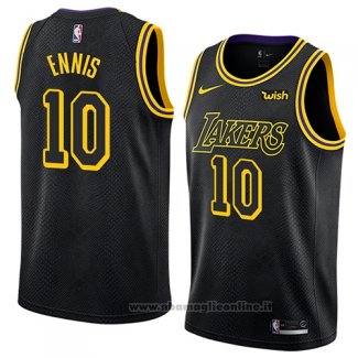 Maglia Los Angeles Lakers Tyler Ennis NO 10 Citta 2018 Nero