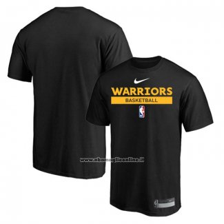 Maglia Manica Corta Golden State Warriors Practice Performance 2022-23 Nero