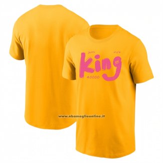 Maglia Manica Corta Los Angeles Lakers James King Commemorative Giallo