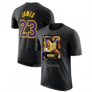 Maglia Manica Corta Los Angeles Lakers James No 23 Commemorative Nero