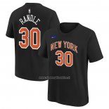 Maglia Manica Corta New York Knicks Julius Randle Citta 2022-23 Nero