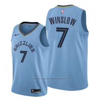 Maglia Memphis Grizzlies Justise Winslow NO 7 Statement 2019-20 Blu