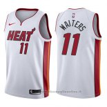 Maglia Miami Heat Dion Waiters NO 11 Association 2017-18 Bianco