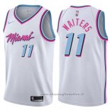 Maglia Miami Heat Dion Waiters NO 11 Citta 2017-18 Bianco