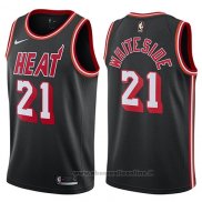 Maglia Miami Heat Hassan Whiteside NO 21 Classic 2017-18 Nero