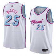 Maglia Miami Heat Jordan Mickey NO 25 Citta 2018 Bianco