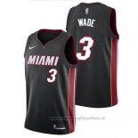 Maglia Miami Heat Wade NO 3 Citta 2017-18 Nero