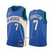 Maglia Milwaukee Bucks Chris Livingston #7 Citta 2023-24 Blu