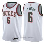 Maglia Milwaukee Bucks Eric Bledsoe NO 6 Classic 2017-18 Bianco