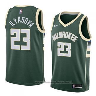 Maglia Milwaukee Bucks Ersan Ilyasova NO 23 Icon 2018 Verde