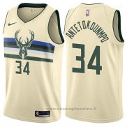 Maglia Milwaukee Bucks Giannis Antetokounmpo NO 34 Citta Crema