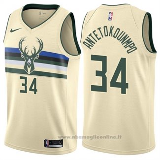 Maglia Milwaukee Bucks Giannis Antetokounmpo NO 34 Citta Crema