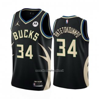 Maglia Milwaukee Bucks Giannis Antetokounmpo #34 Statement 2022-23 Nero