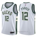 Maglia Milwaukee Bucks Jabari Parker NO 12 Motorcycles Harlry 2017-18 Bianco