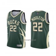 Maglia Milwaukee Bucks Khris Middleton #22 Earned 2020-21 Verde