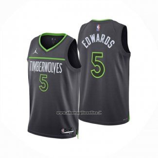 Maglia Minnesota Timberwolves Anthony Edwards No 5 Statement 2024-25 Grigio