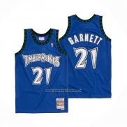 Maglia Minnesota Timberwolves Kevin Garnett #21 Hardwood Classics Throwback 2003-04 Blu