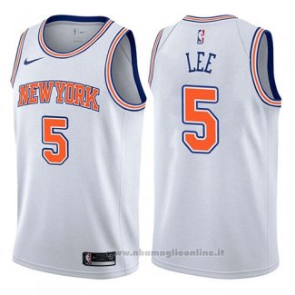 Maglia New York Knicks Courtney Lee NO 5 Statement 2017-18 Bianco