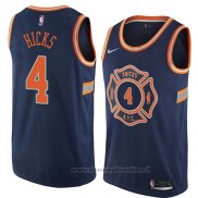 Maglia New York Knicks Isaiah Hicks NO 4 Citta 2018 Blu