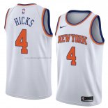 Maglia New York Knicks Isaiah Hicks NO 4 Statement 2018 Bianco