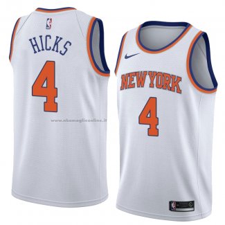 Maglia New York Knicks Isaiah Hicks NO 4 Statement 2018 Bianco