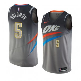 Maglia Oklahoma City Thunder Richard Solomon NO 5 Citta 2018 Grigio