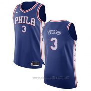 Maglia Philadelphia 76ers Allen Iverson NO 3 Icon 2017-18 Blu