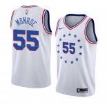 Maglia Philadelphia 76ers Greg Monroe NO 55 Earned 2018-19 Bianco