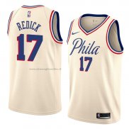 Maglia Philadelphia 76ers Jj Redick NO 17 Citta 2018 Crema