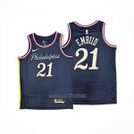 Maglia Philadelphia 76ers Joel Embiid No 21 City 2025-26 Blu