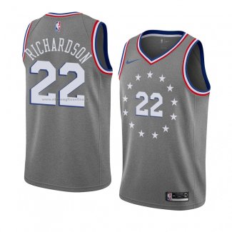 Maglia Philadelphia 76ers Malachi Richardson NO 22 Citta 2018-19 Grigio