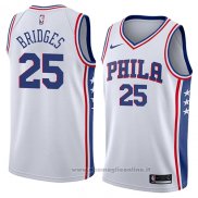 Maglia Philadelphia 76ers Mikal Bridges NO 25 Association 2018 Bianco