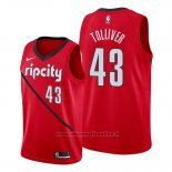 Maglia Portland Trail Blazers Anthony Tolliver NO 43 Earned Rosso