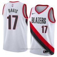 Maglia Portland Trail Blazers Ed Davis NO 17 Association 2018 Bianco