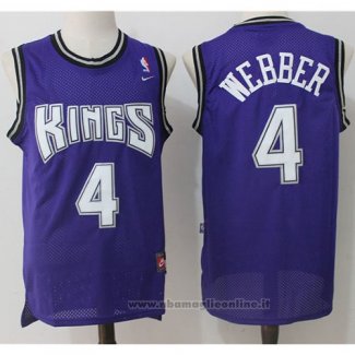 Maglia Sacramento Kings Chris Webber NO 4 Throwback Viola