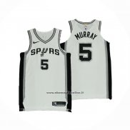 Maglia San Antonio Spurs Dejounte Murray #5 Association Autentico Bianco