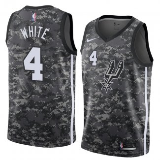 Maglia San Antonio Spurs Derrick White NO 4 Citta 2018 Grigio