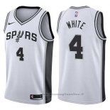 Maglia San Antonio Spurs Derrick White NO 4 Swingman Association 2017-18 Bianco