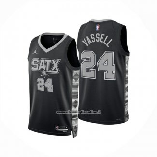 Maglia San Antonio Spurs Devin Vassell No 24 Statement 2024-25 Nero