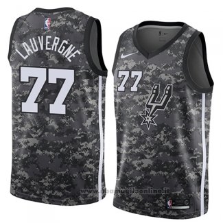 Maglia San Antonio Spurs Joffrey Lauvergne NO 77 Citta 2018 Grigio